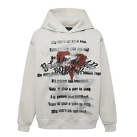 Letter Graffiti Printed Hoodie Men's