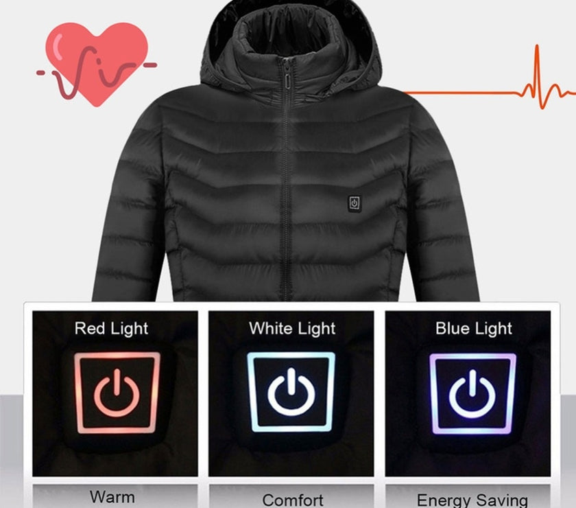 New Heated Jacket Coat USB Electric Jacket Cotton Coat Heater Thermal Clothing Heating Vest Men's Clothes Winter