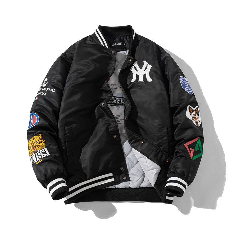 Men's American Casual Embroidered Baseball Jacket