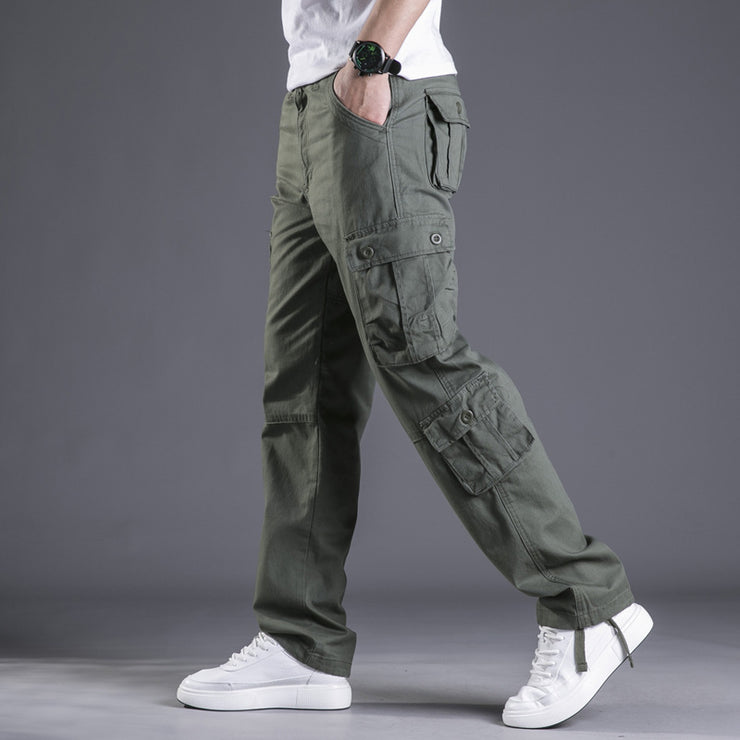 Cotton Multi-pocket Loose Cargo Trousers Straight Outdoor Large Size Camouflage Men's Pants