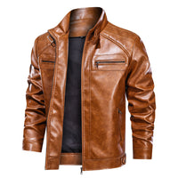 Men's Casual Leather Clothing Coat Simple Jacket