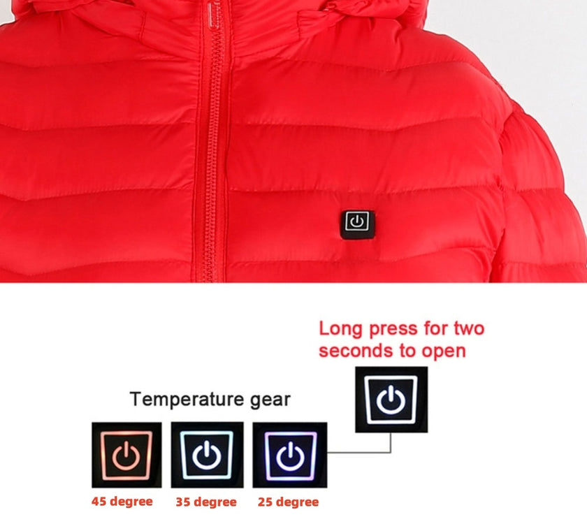 New Heated Jacket Coat USB Electric Jacket Cotton Coat Heater Thermal Clothing Heating Vest Men's Clothes Winter