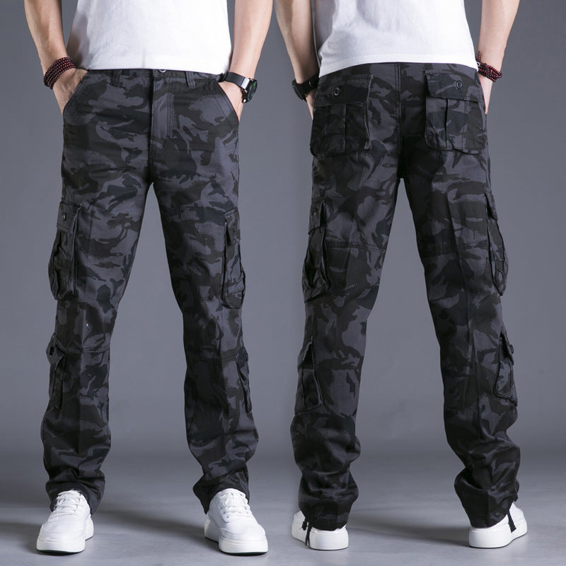 Cotton Multi-pocket Loose Cargo Trousers Straight Outdoor Large Size Camouflage Men's Pants