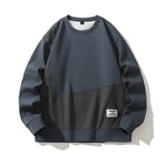 Composite Stitching Contrast Color Sweatshirt Men's Design Sense