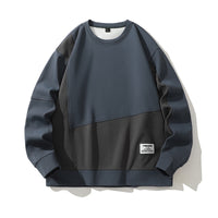 Composite Stitching Contrast Color Sweatshirt Men's Design Sense