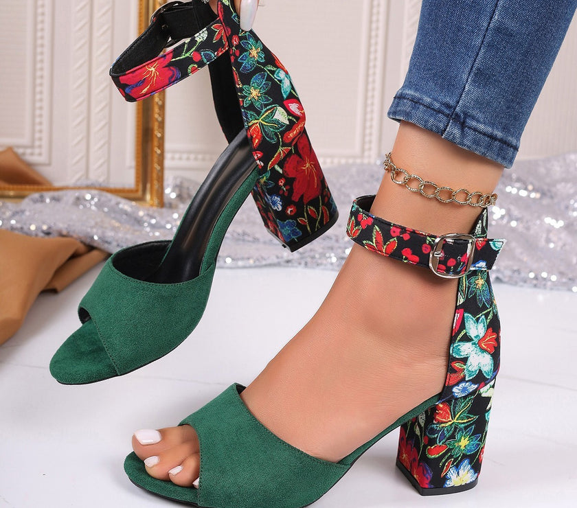 Women's Simple And Fashionable Printed Fish Mouth Sandals