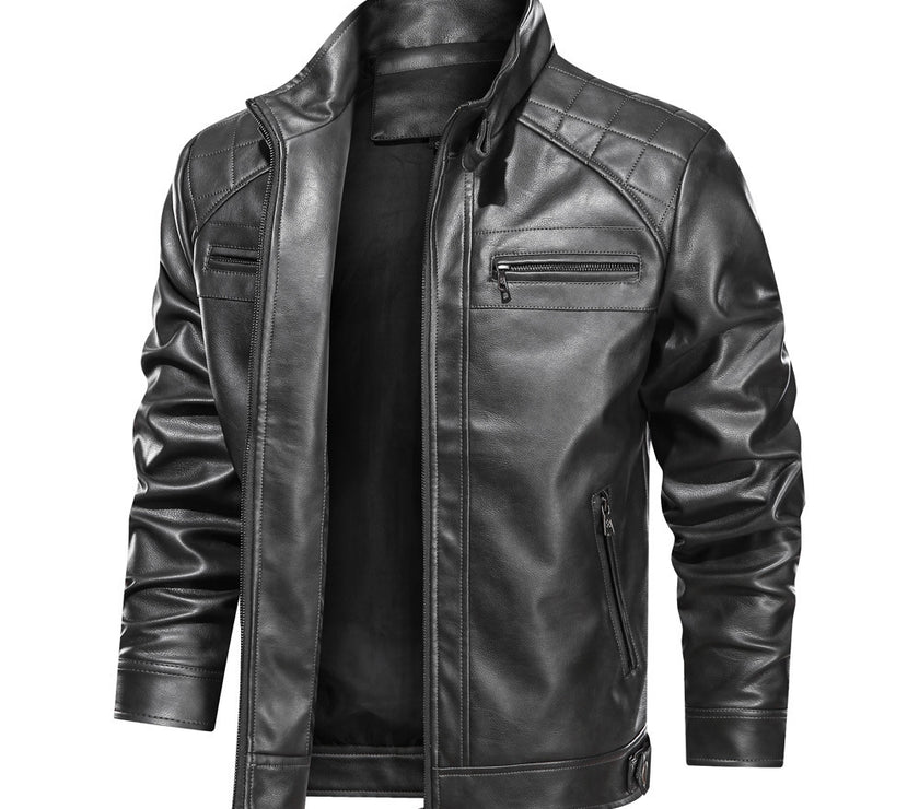 Men's Casual Leather Clothing Coat Simple Jacket