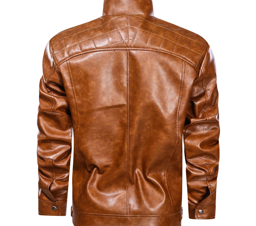 Men's Casual Leather Clothing Coat Simple Jacket