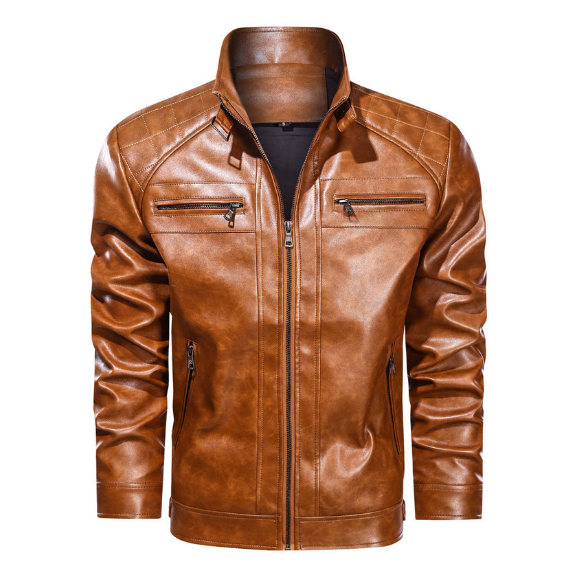 Men's Casual Leather Clothing Coat Simple Jacket