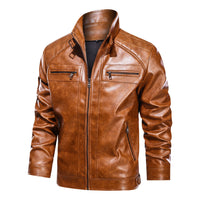 Men's Casual Leather Clothing Coat Simple Jacket