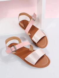 Summer New European And American Roman Ankle-strap Buckle Flat Plus Size Women's Sandals