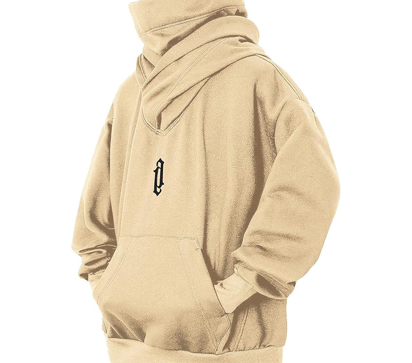 Pile Collar Hooded Sweater Men's Loose Casual