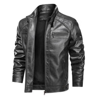 Men's Casual Leather Clothing Coat Simple Jacket