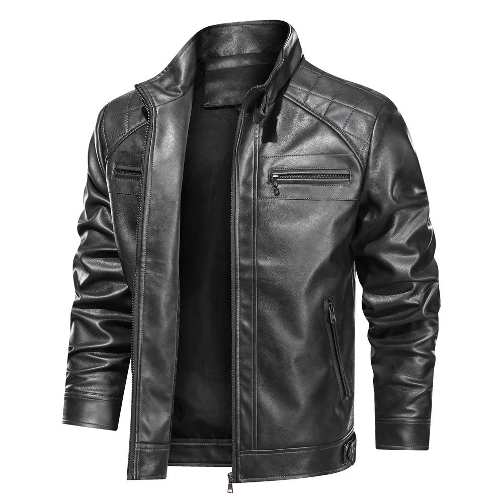 Men's Casual Leather Clothing Coat Simple Jacket