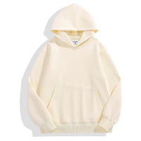 500g Heavy-duty Fleece Shoulder Down Hoodie Without Drawstring