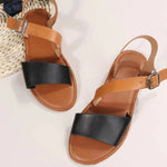 Summer New European And American Roman Ankle-strap Buckle Flat Plus Size Women's Sandals