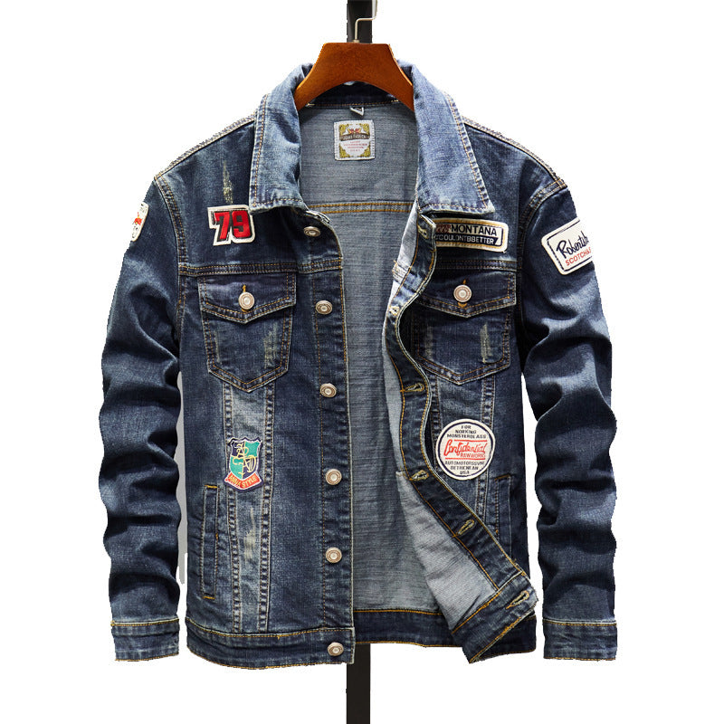 Plus Size Jacket Denim Coat Men's Clothing