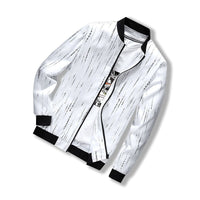 Stand Collar Printed Men's Jacket Casual Coat