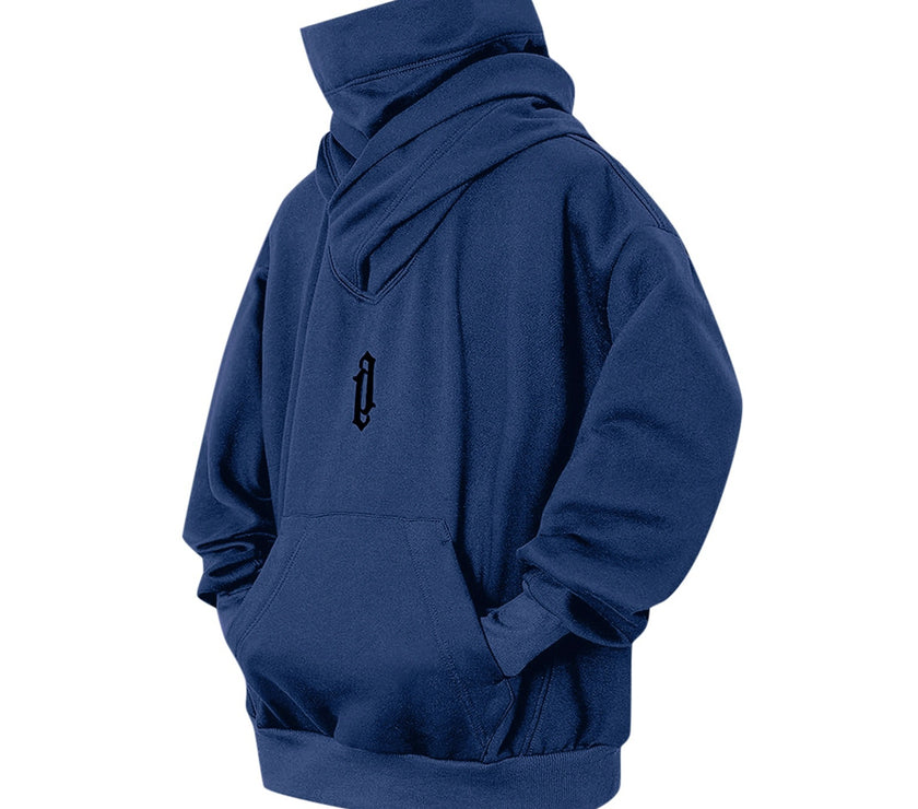 Pile Collar Hooded Sweater Men's Loose Casual