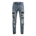 Black Patch Paint Design Jeans