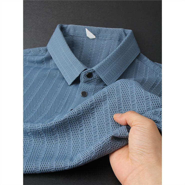 Men's High-End Ice Silk Mesh Polo Shirt