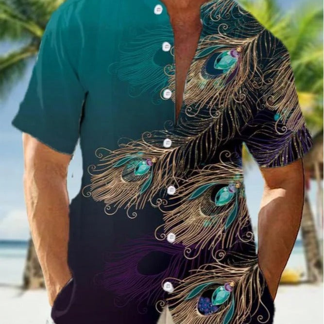 Spring And Summer Men's Digital Printing Hawaii All-matching Shirt