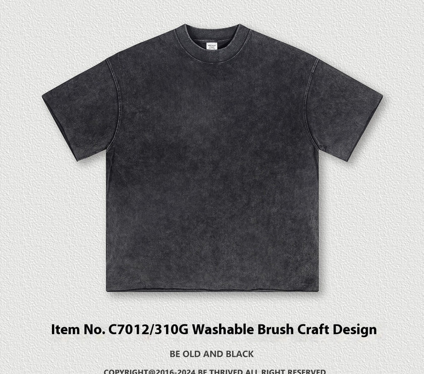 Men's Washed Cotton Short-sleeved T-shirt