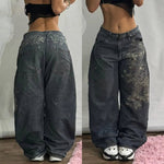 Women's Retro High Street Wide Leg Jeans