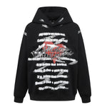 Letter Graffiti Printed Hoodie Men's