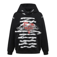 Letter Graffiti Printed Hoodie Men's