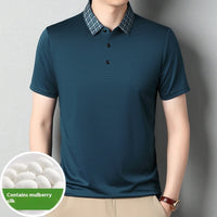 Silk Lapel T-shirt Men's Thin Lapels Breathable