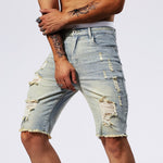 Leisure Ripped Slim Fit Denim Shorts