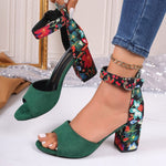 Women's Simple And Fashionable Printed Fish Mouth Sandals