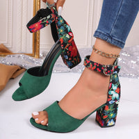 Women's Simple And Fashionable Printed Fish Mouth Sandals