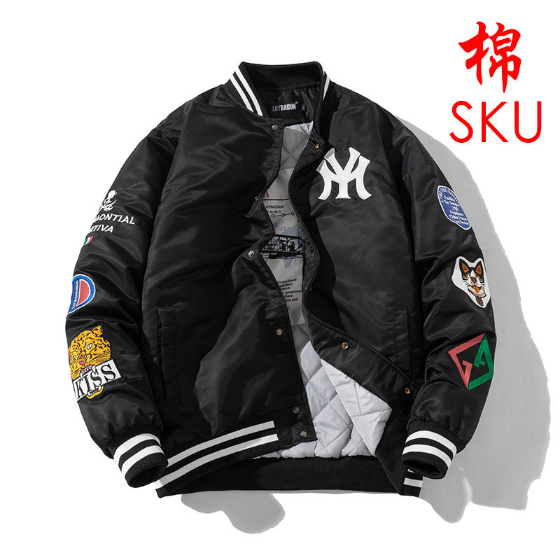 Men's American Casual Embroidered Baseball Jacket