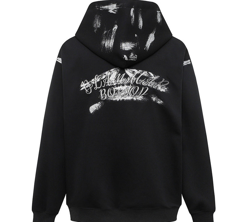 Letter Graffiti Printed Hoodie Men's