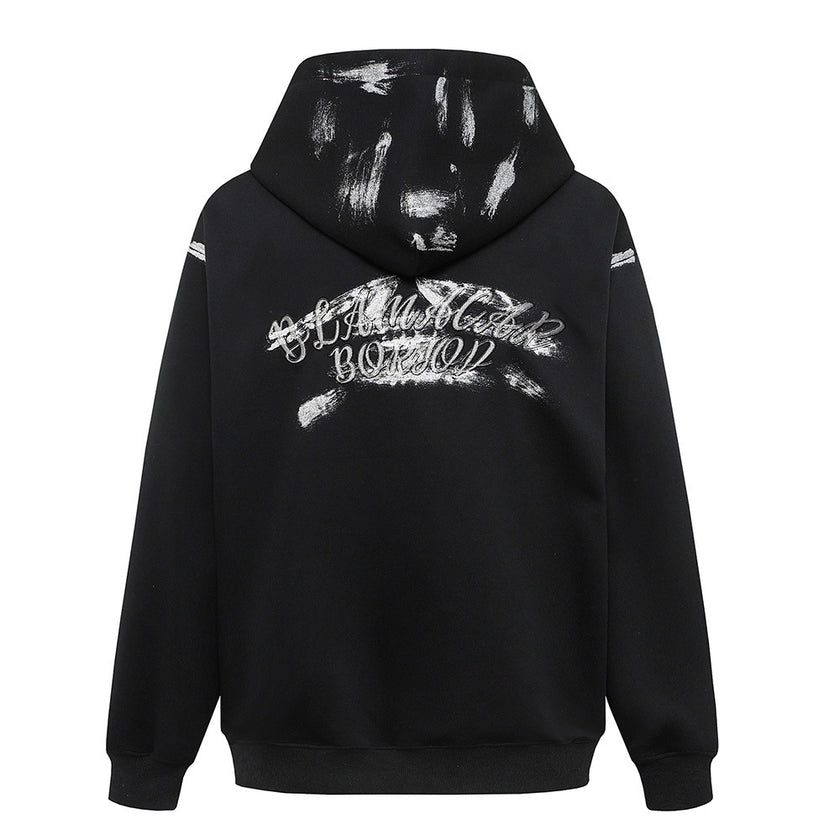 Letter Graffiti Printed Hoodie Men's